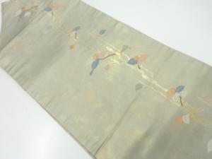 枝花模様織出し名古屋帯